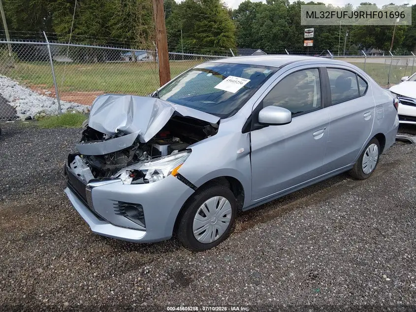 2024 Mitsubishi Mirage G4 Es VIN: ML32FUFJ9RHF01696 Lot: 45605256