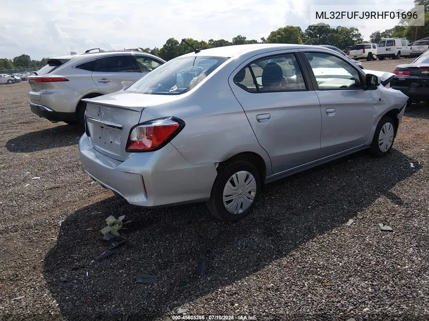 2024 Mitsubishi Mirage G4 Es VIN: ML32FUFJ9RHF01696 Lot: 45605256