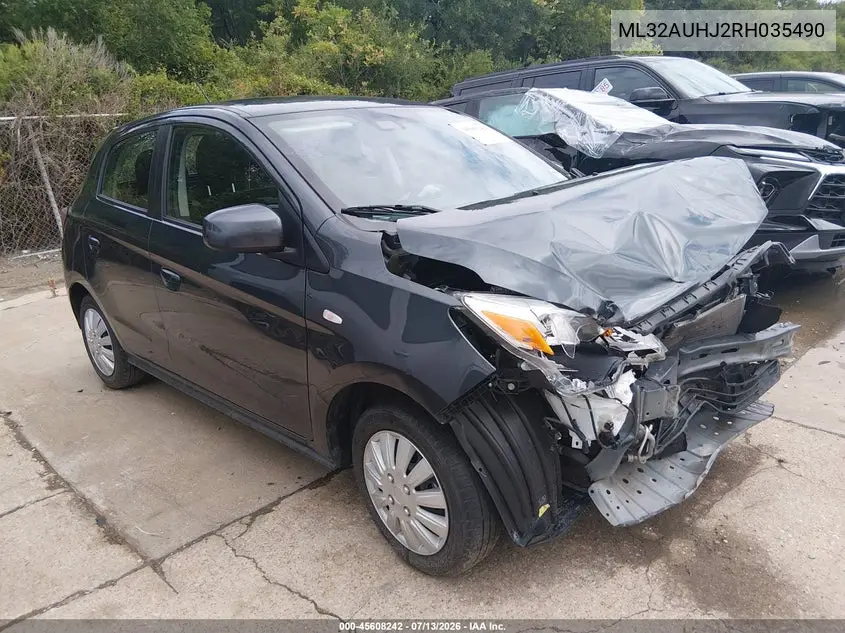 2024 Mitsubishi Mirage Es/Le VIN: ML32AUHJ2RH035490 Lot: 45608242
