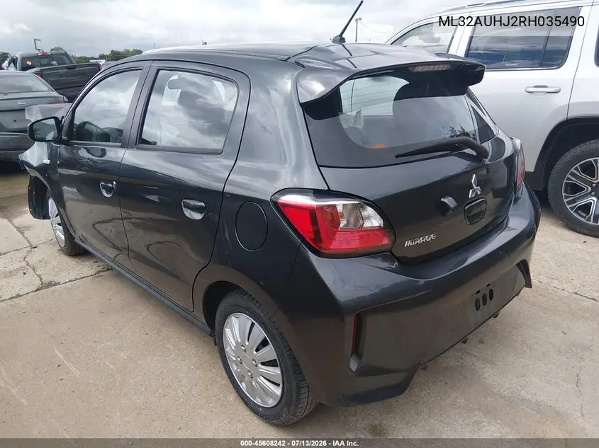 2024 Mitsubishi Mirage Es/Le VIN: ML32AUHJ2RH035490 Lot: 45608242