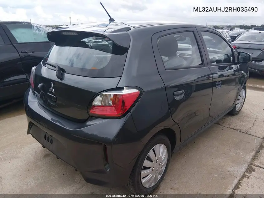 2024 Mitsubishi Mirage Es/Le VIN: ML32AUHJ2RH035490 Lot: 45608242