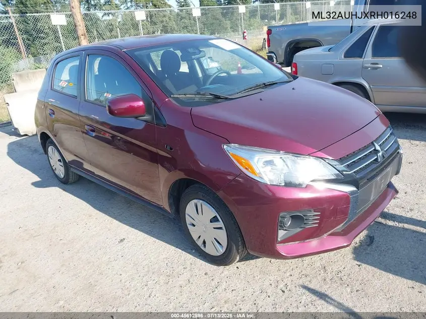 2024 Mitsubishi Mirage Es/Le VIN: ML32AUHJXRH016248 Lot: 45612596
