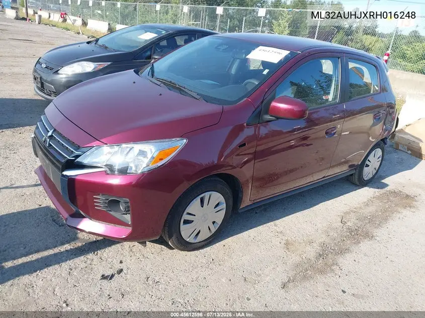 2024 Mitsubishi Mirage Es/Le VIN: ML32AUHJXRH016248 Lot: 45612596