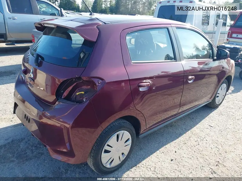 2024 Mitsubishi Mirage Es/Le VIN: ML32AUHJXRH016248 Lot: 45612596