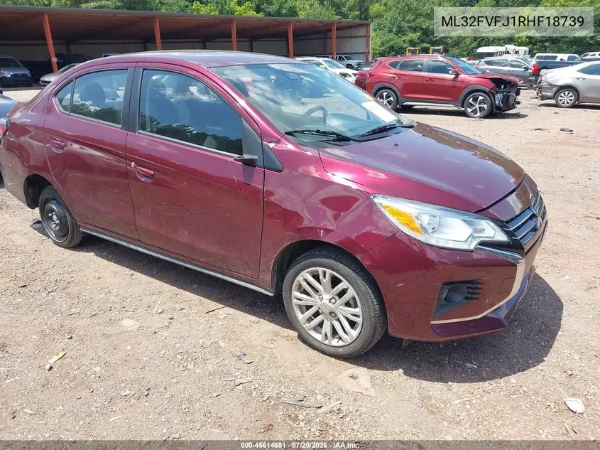 2024 Mitsubishi Mirage G4 Se VIN: ML32FVFJ1RHF18739 Lot: 45614681