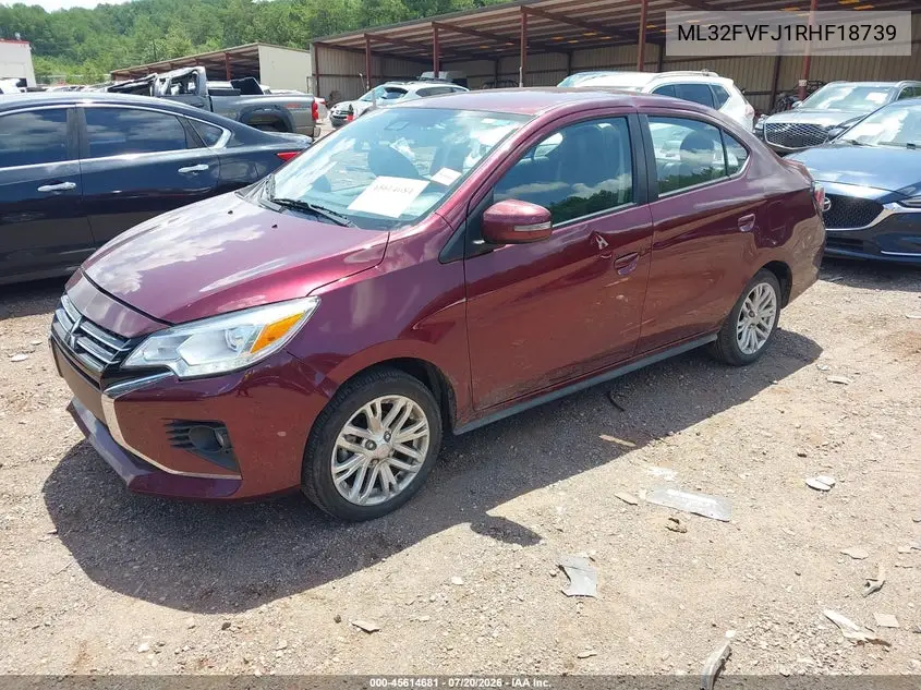 2024 Mitsubishi Mirage G4 Se VIN: ML32FVFJ1RHF18739 Lot: 45614681