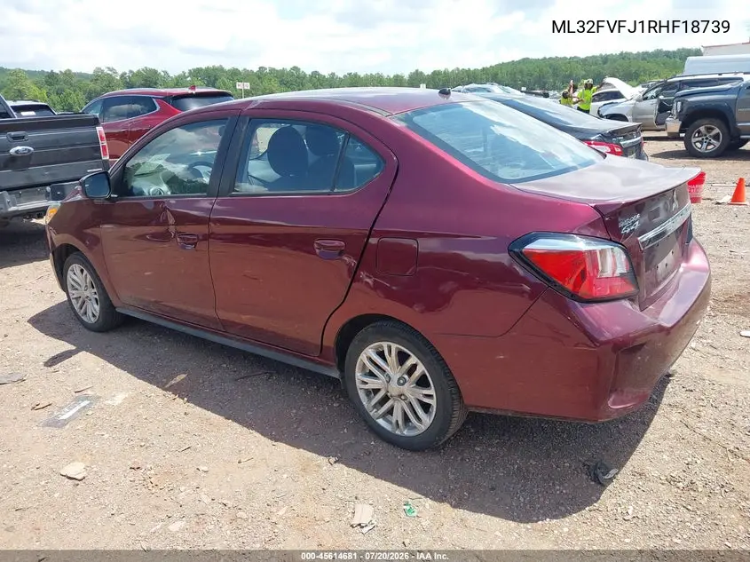 2024 Mitsubishi Mirage G4 Se VIN: ML32FVFJ1RHF18739 Lot: 45614681