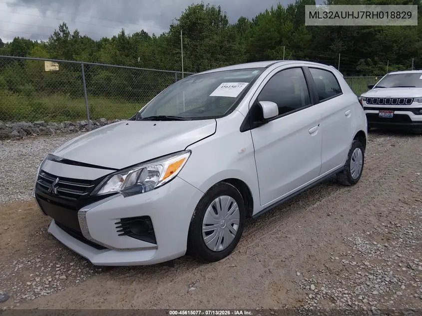 2024 Mitsubishi Mirage Es/Le VIN: ML32AUHJ7RH018829 Lot: 45615077