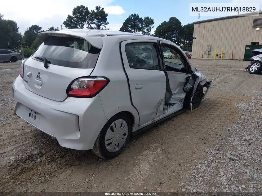 2024 Mitsubishi Mirage Es/Le VIN: ML32AUHJ7RH018829 Lot: 45615077