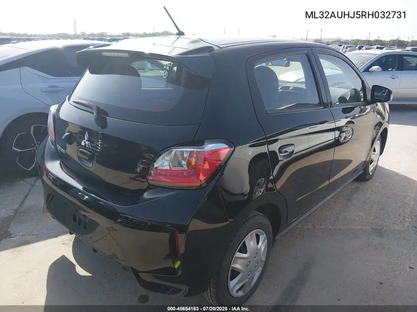 2024 Mitsubishi Mirage Es/Le VIN: ML32AUHJ5RH032731 Lot: 45654183