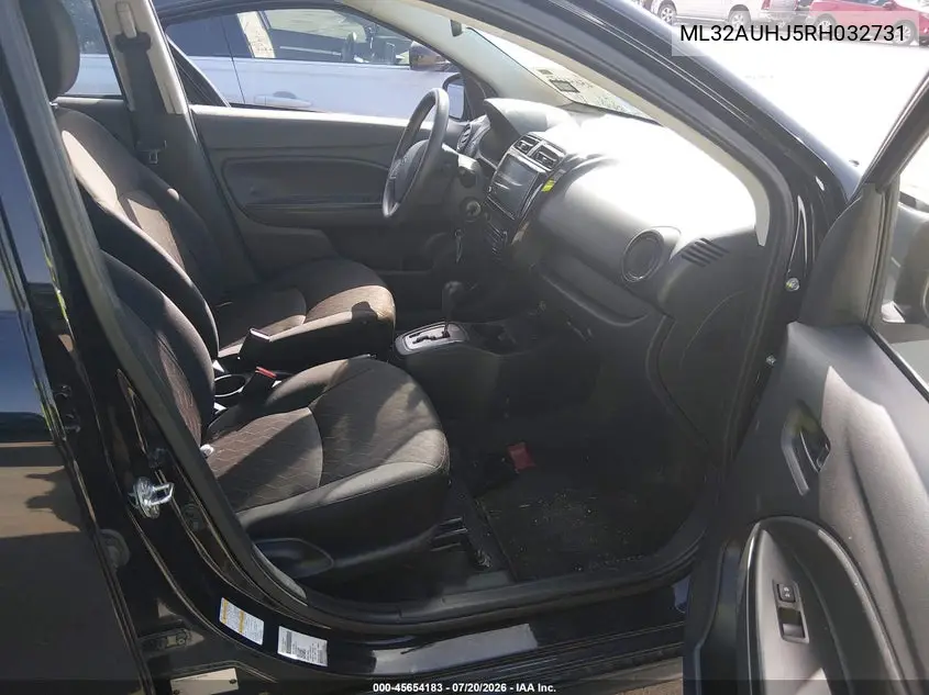 2024 Mitsubishi Mirage Es/Le VIN: ML32AUHJ5RH032731 Lot: 45654183