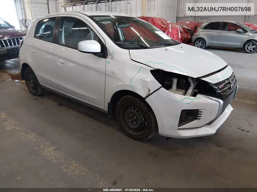2024 Mitsubishi Mirage Es VIN: ML32AUHJ7RH007698 Lot: 45655887
