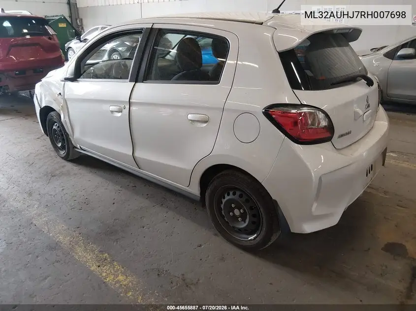 2024 Mitsubishi Mirage Es VIN: ML32AUHJ7RH007698 Lot: 45655887