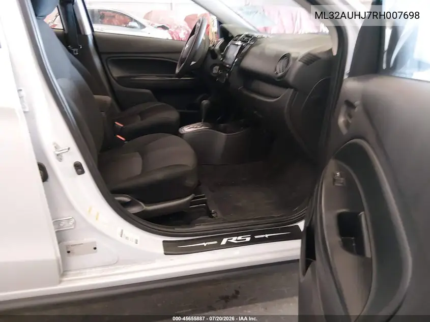 2024 Mitsubishi Mirage Es VIN: ML32AUHJ7RH007698 Lot: 45655887