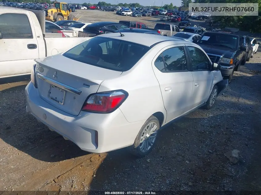 2024 Mitsubishi Mirage G4 Le VIN: ML32FUFJ7RHF07660 Lot: 45659302