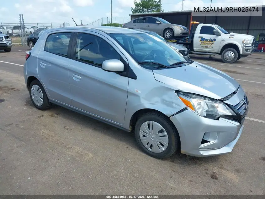 2024 Mitsubishi Mirage Es/Le VIN: ML32AUHJ9RH025474 Lot: 45661983