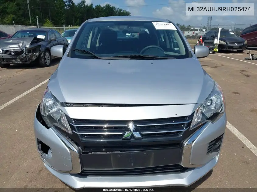 2024 Mitsubishi Mirage Es/Le VIN: ML32AUHJ9RH025474 Lot: 45661983