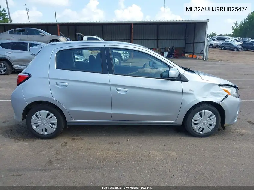 2024 Mitsubishi Mirage Es/Le VIN: ML32AUHJ9RH025474 Lot: 45661983