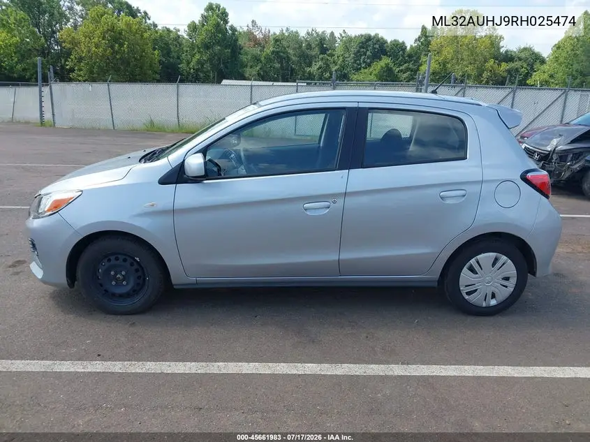 2024 Mitsubishi Mirage Es/Le VIN: ML32AUHJ9RH025474 Lot: 45661983