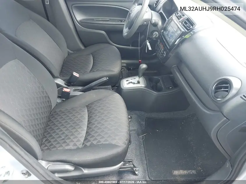2024 Mitsubishi Mirage Es/Le VIN: ML32AUHJ9RH025474 Lot: 45661983