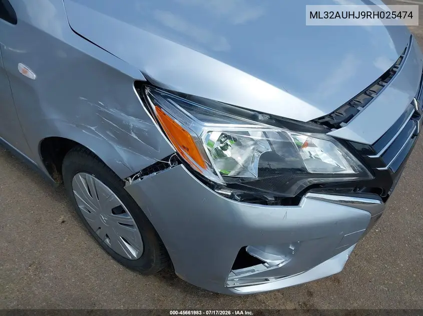 2024 Mitsubishi Mirage Es/Le VIN: ML32AUHJ9RH025474 Lot: 45661983