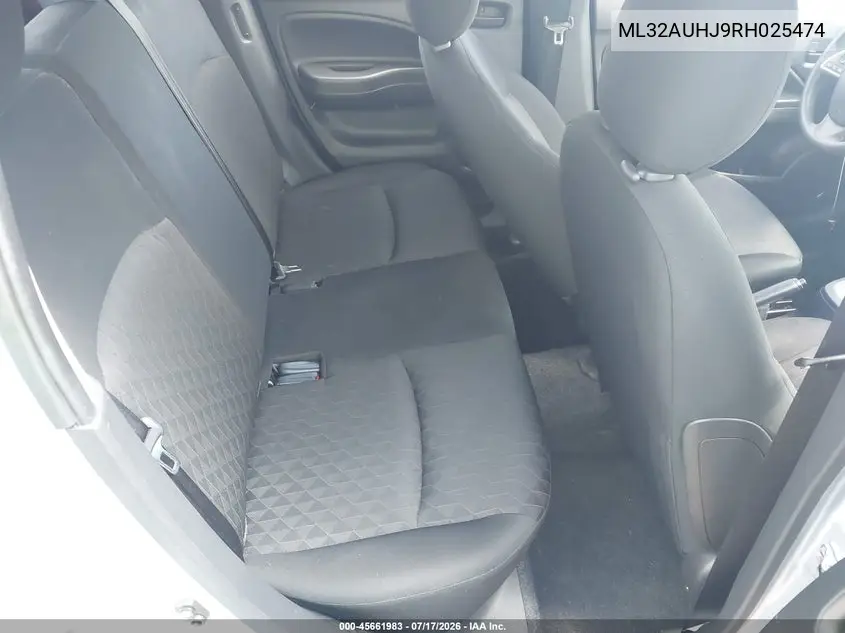 2024 Mitsubishi Mirage Es/Le VIN: ML32AUHJ9RH025474 Lot: 45661983