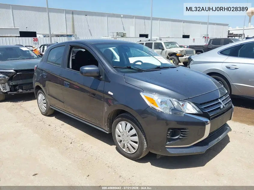 2024 Mitsubishi Mirage Es/Le VIN: ML32AUHJ0RH028389 Lot: 45690442