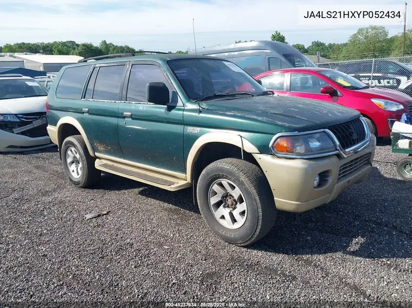 2000 Mitsubishi Montero Sport Es VIN: JA4LS21HXYP052434 Lot: 45237634