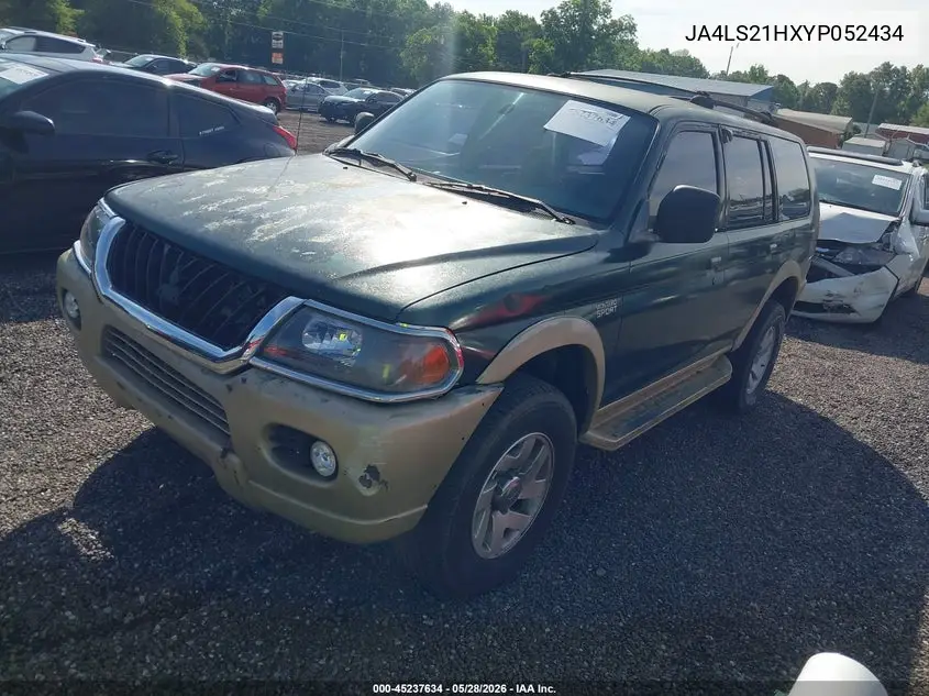 2000 Mitsubishi Montero Sport Es VIN: JA4LS21HXYP052434 Lot: 45237634