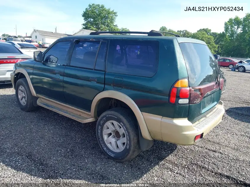 2000 Mitsubishi Montero Sport Es VIN: JA4LS21HXYP052434 Lot: 45237634