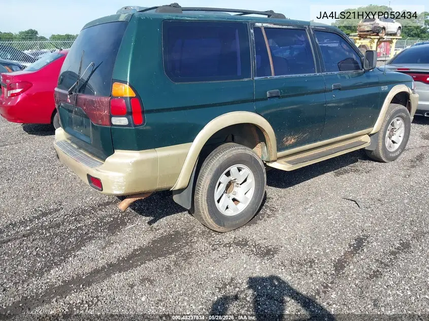 2000 Mitsubishi Montero Sport Es VIN: JA4LS21HXYP052434 Lot: 45237634