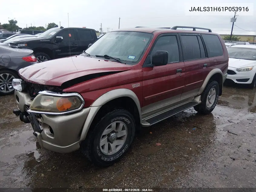 2001 Mitsubishi Montero Sport Xls VIN: JA4LS31H61P053916 Lot: 45366668