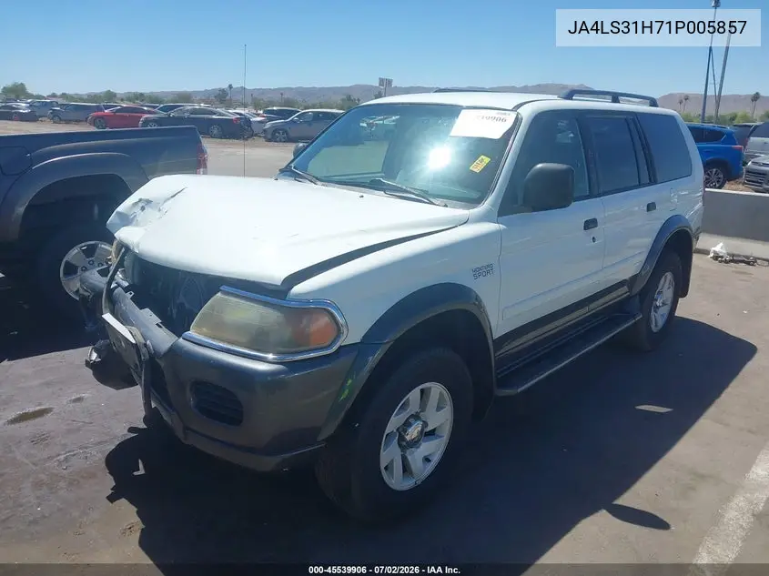 2001 Mitsubishi Montero Sport Xls VIN: JA4LS31H71P005857 Lot: 45539906