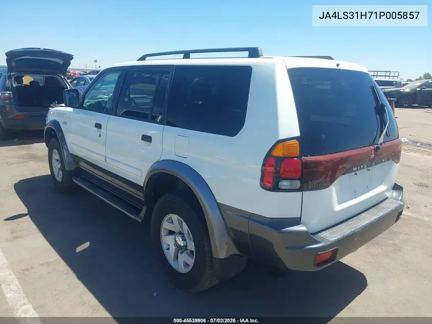 2001 Mitsubishi Montero Sport Xls VIN: JA4LS31H71P005857 Lot: 45539906