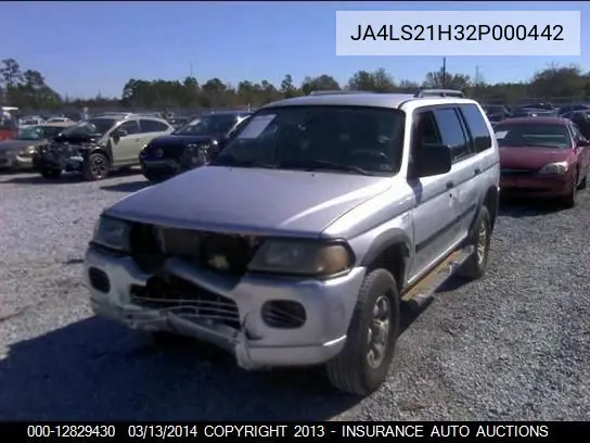 2002 Mitsubishi Monterosport Es/Ls VIN: JA4LS21H32P000442 Lot: 12829430