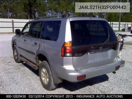 2002 Mitsubishi Monterosport Es/Ls VIN: JA4LS21H32P000442 Lot: 12829430
