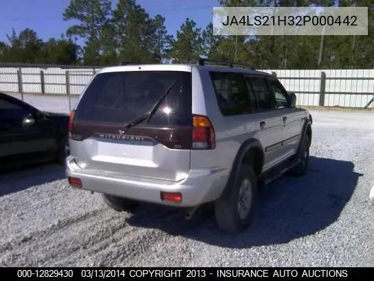 2002 Mitsubishi Monterosport Es/Ls VIN: JA4LS21H32P000442 Lot: 12829430
