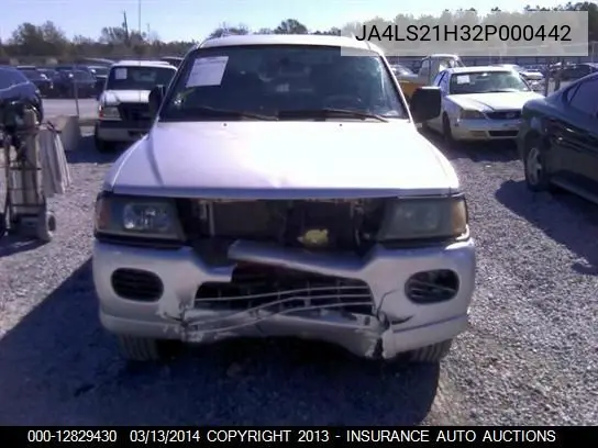 2002 Mitsubishi Monterosport Es/Ls VIN: JA4LS21H32P000442 Lot: 12829430