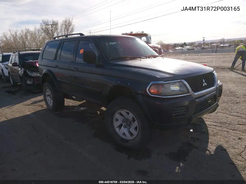 2002 Mitsubishi Montero Sport Xls VIN: JA4MT31R72P003165 Lot: 44516709
