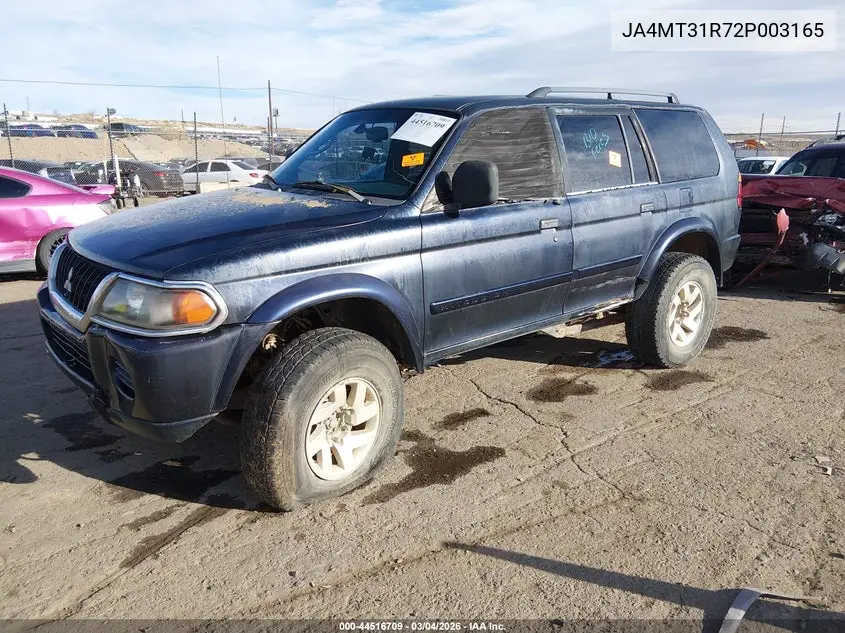 2002 Mitsubishi Montero Sport Xls VIN: JA4MT31R72P003165 Lot: 44516709
