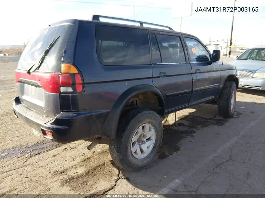 2002 Mitsubishi Montero Sport Xls VIN: JA4MT31R72P003165 Lot: 44516709