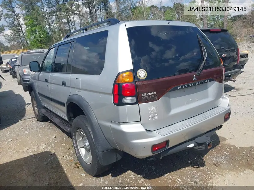 2003 Mitsubishi Montero Sport Es/Ls VIN: JA4LS21H53J049145 Lot: 44783626