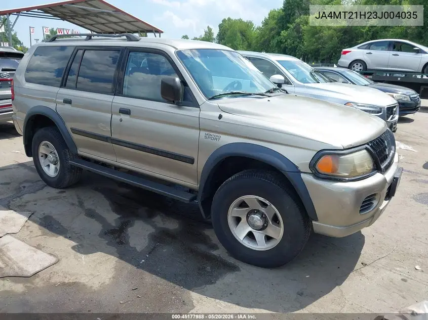 2003 Mitsubishi Montero Sport Es/Ls VIN: JA4MT21H23J004035 Lot: 45177988