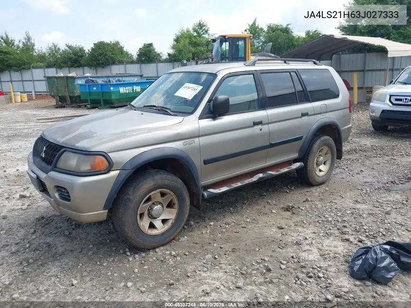 2003 Mitsubishi Montero Sport Es/Ls VIN: JA4LS21H63J027333 Lot: 45307245