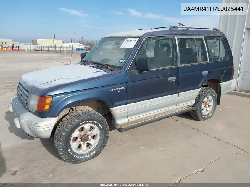 1995 Mitsubishi Montero Ls VIN: JA4MR41H7SJ025441 Lot: 45450996