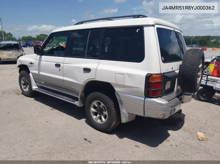 2000 Mitsubishi Montero VIN: JA4MR51R8YJ000362 Lot: 45310776