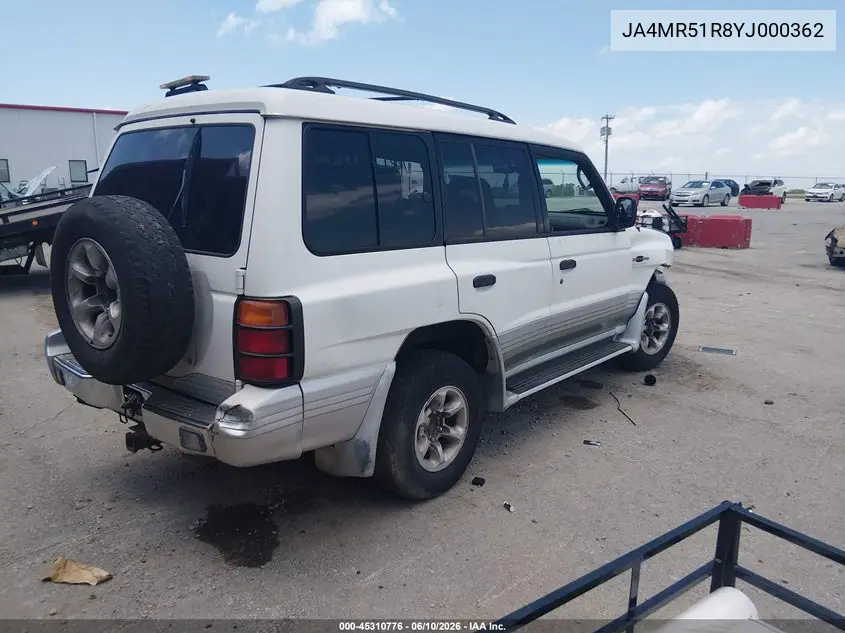 2000 Mitsubishi Montero VIN: JA4MR51R8YJ000362 Lot: 45310776