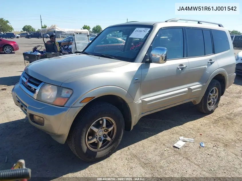 2001 Mitsubishi Montero Limited VIN: JA4MW51R61J001542 Lot: 45246752