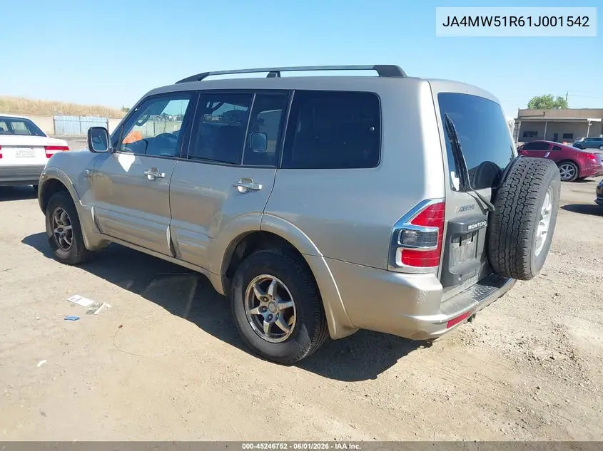 2001 Mitsubishi Montero Limited VIN: JA4MW51R61J001542 Lot: 45246752