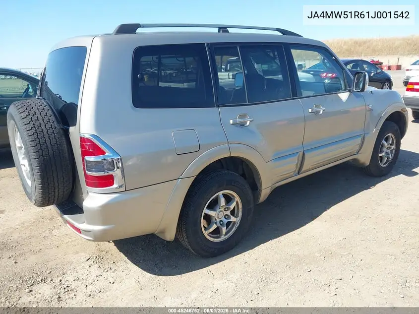 2001 Mitsubishi Montero Limited VIN: JA4MW51R61J001542 Lot: 45246752